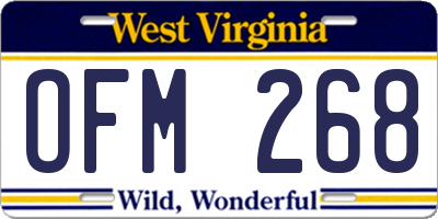 WV license plate OFM268
