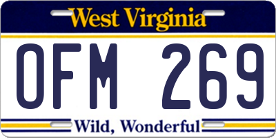 WV license plate OFM269