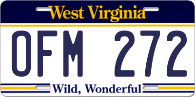 WV license plate OFM272