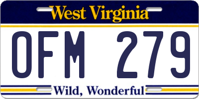 WV license plate OFM279