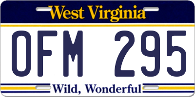 WV license plate OFM295