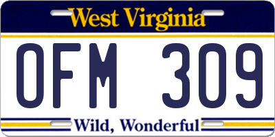 WV license plate OFM309