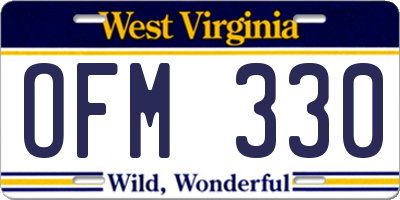 WV license plate OFM330