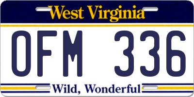 WV license plate OFM336
