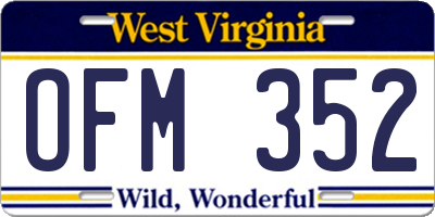 WV license plate OFM352