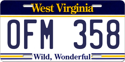 WV license plate OFM358