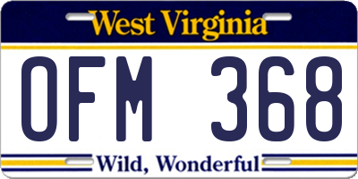 WV license plate OFM368