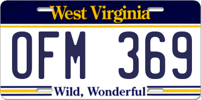 WV license plate OFM369