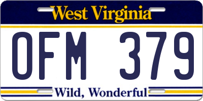 WV license plate OFM379