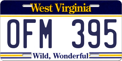 WV license plate OFM395
