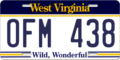 WV license plate OFM438