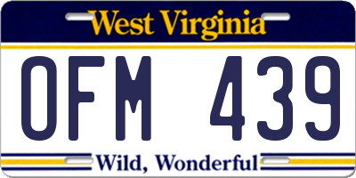 WV license plate OFM439