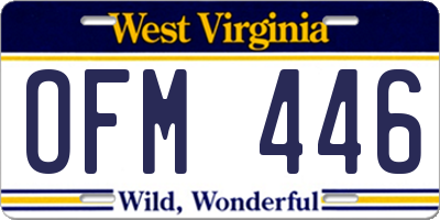 WV license plate OFM446