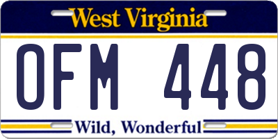 WV license plate OFM448
