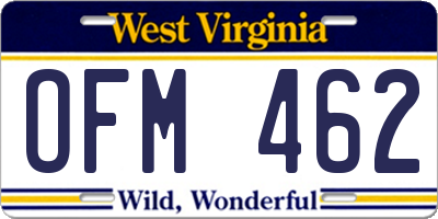 WV license plate OFM462