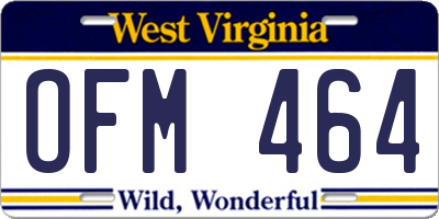 WV license plate OFM464
