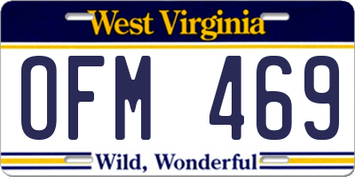 WV license plate OFM469