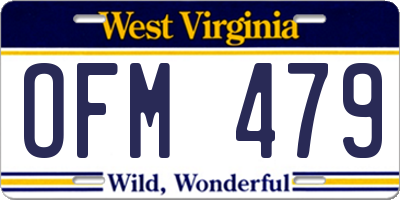 WV license plate OFM479