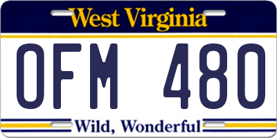 WV license plate OFM480