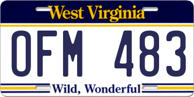 WV license plate OFM483