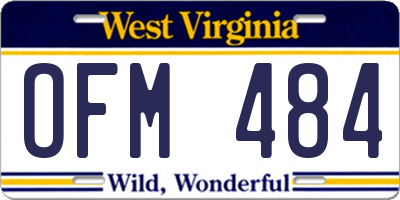 WV license plate OFM484