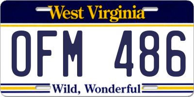 WV license plate OFM486