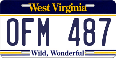 WV license plate OFM487
