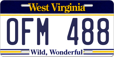 WV license plate OFM488