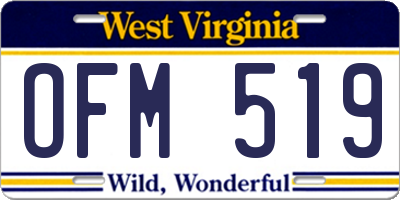 WV license plate OFM519