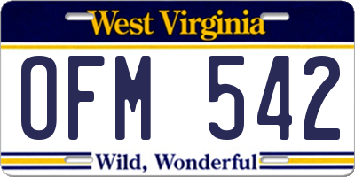 WV license plate OFM542