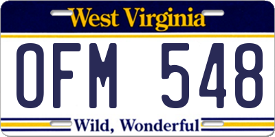 WV license plate OFM548