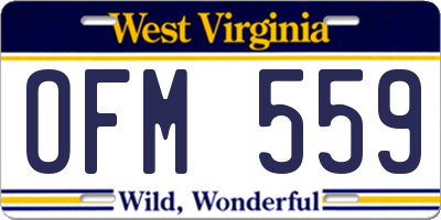 WV license plate OFM559
