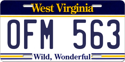 WV license plate OFM563