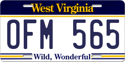 WV license plate OFM565