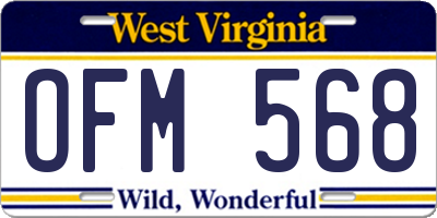 WV license plate OFM568