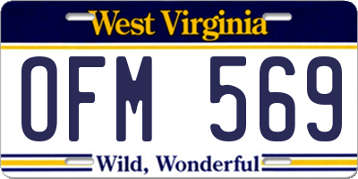WV license plate OFM569