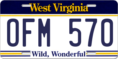 WV license plate OFM570