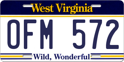 WV license plate OFM572