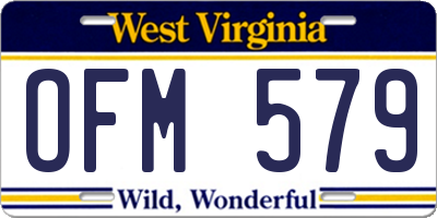 WV license plate OFM579