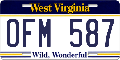 WV license plate OFM587