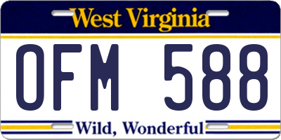 WV license plate OFM588