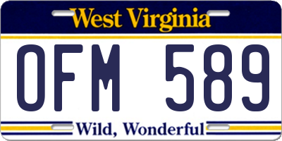 WV license plate OFM589