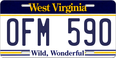 WV license plate OFM590