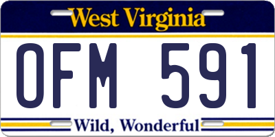 WV license plate OFM591