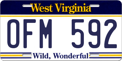 WV license plate OFM592