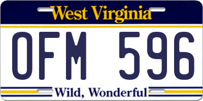 WV license plate OFM596