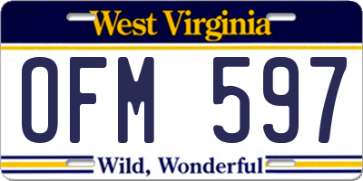 WV license plate OFM597