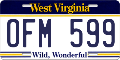 WV license plate OFM599
