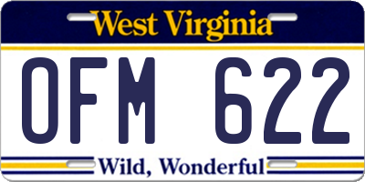 WV license plate OFM622