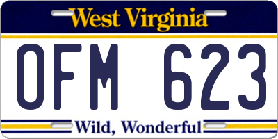 WV license plate OFM623